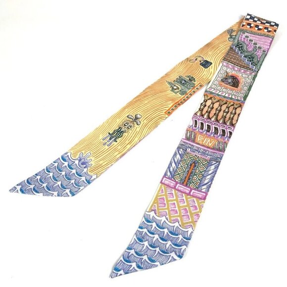 HERMES Twilly Twilly Band Scarf Scarf silk Multicolore - Picture 1 of 11